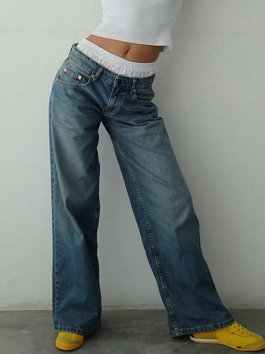 Jean Baggy Taille Basse Y2K – Look Vintage & Streetwear